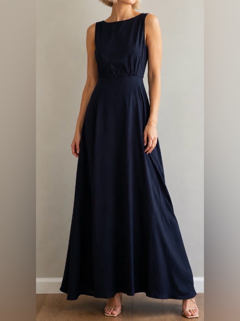 BHLDN Navy Blue Elegant Sleeveless Maxi Dress Size 12 NWT